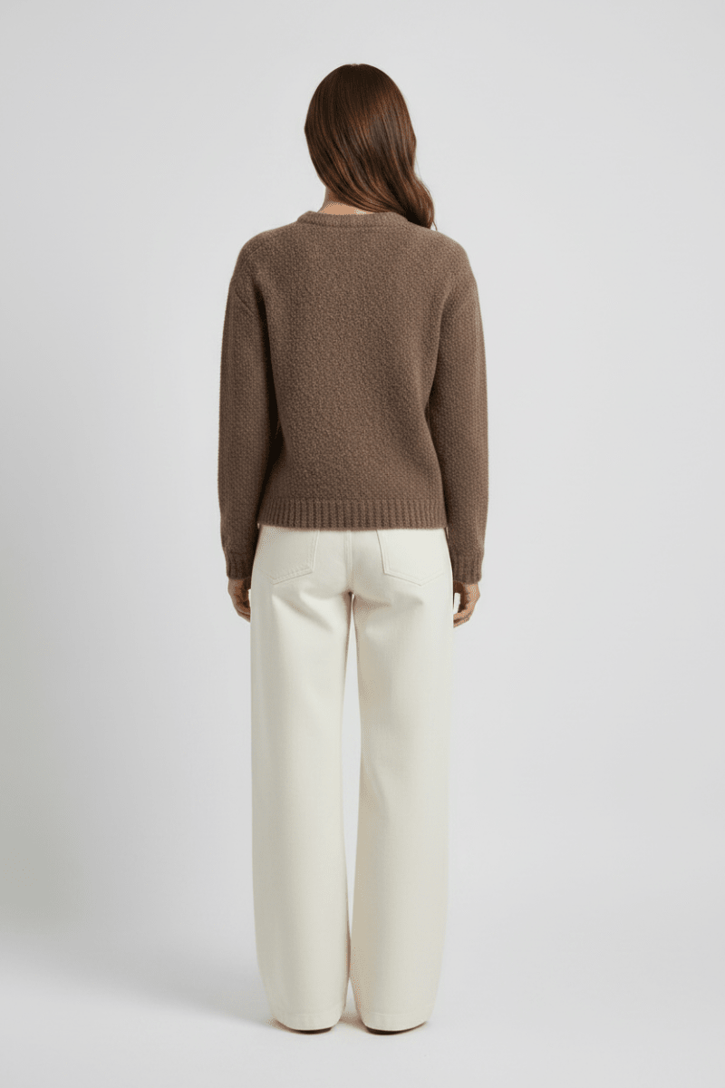 Vila Stricktop O-Neck L/S Knit Top in Falcon