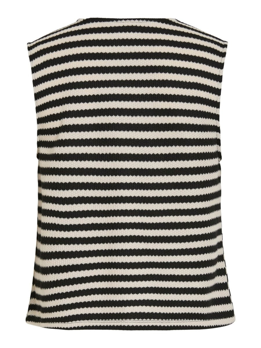 Vila Striped Vest O Neck Vihimlas in der Farbe Birch