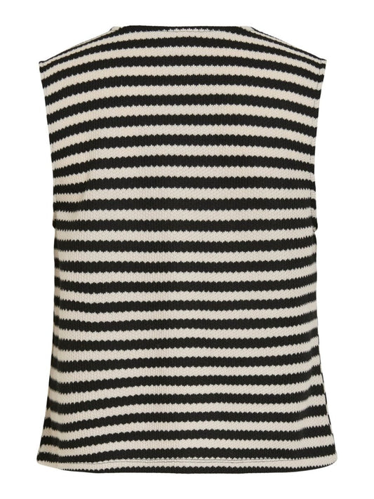 Vila Striped Vest O Neck Vihimlas in der Farbe Birch