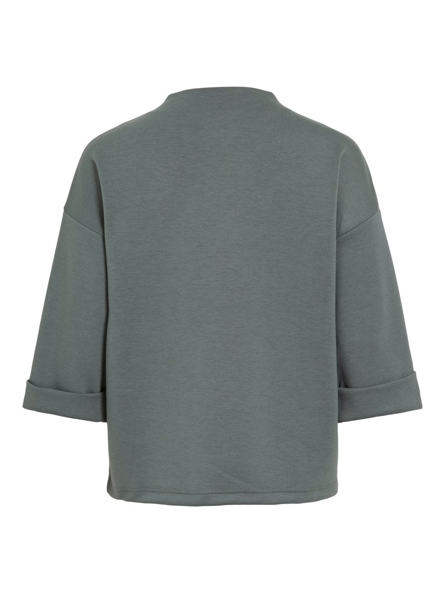 Vila Sweatshirt Stehkragen 3/4-Arm Sweat Top Balsam Green