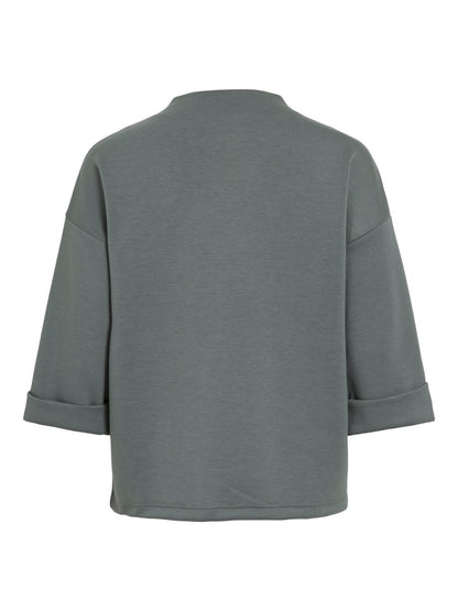 Vila Sweatshirt Stehkragen 3/4-Arm Sweat Top Balsam Green