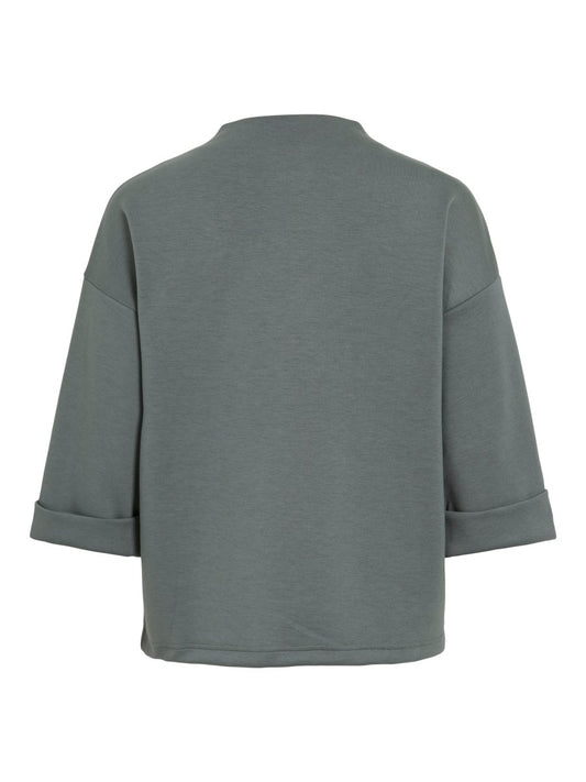 Vila Sweatshirt Stehkragen 3/4-Arm Sweat Top Balsam Green