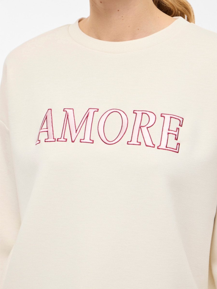 Vila Sweatshirt Vireflect Love O Neck in der Farbe Birch