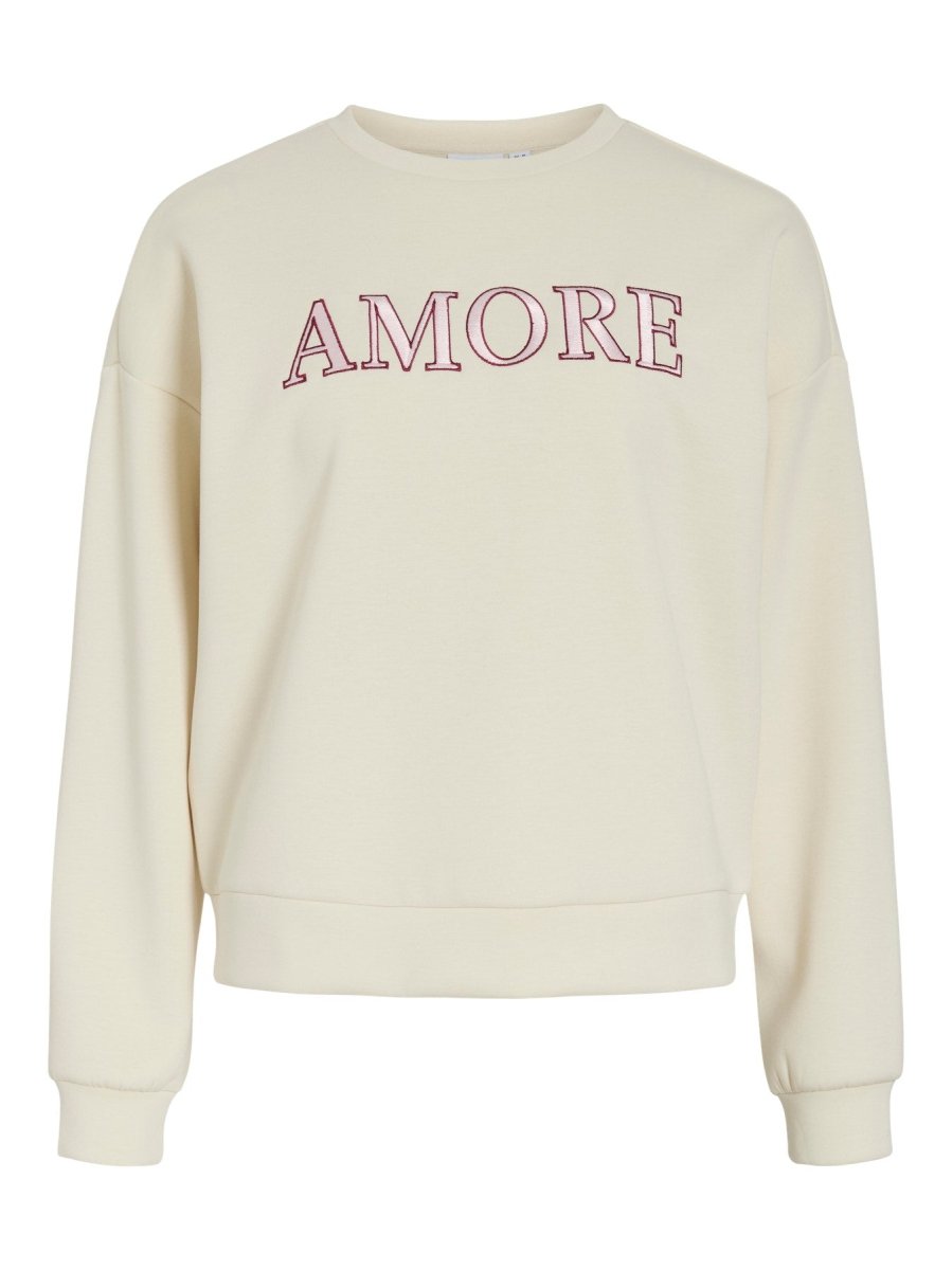 Vila Sweatshirt Vireflect Love O Neck in der Farbe Birch