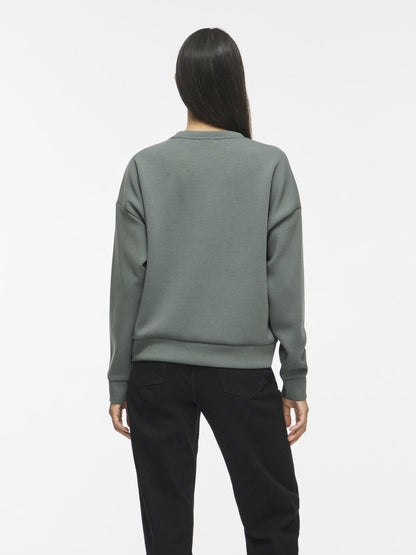 Vila Sweatshirt VIREFLECT mit Stickerei langarm in Balsam Green