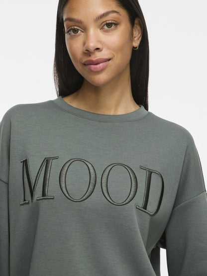 Vila Sweatshirt VIREFLECT mit Stickerei langarm in Balsam Green