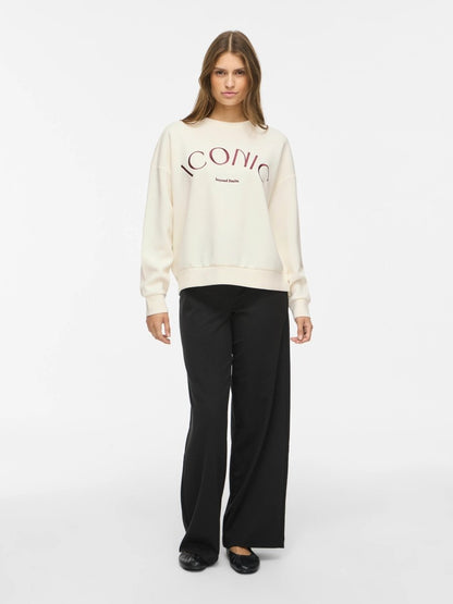 Vila Sweatshirt Vireflect Rundhals Langarm Birch Iconic Port Royale