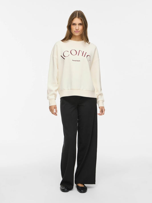 Vila Sweatshirt Vireflect Rundhals Langarm Birch Iconic Port Royale