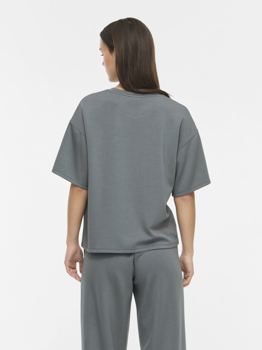 Vila T-Shirt Rundhals 3/4-Arm Sweat Balsam Grün