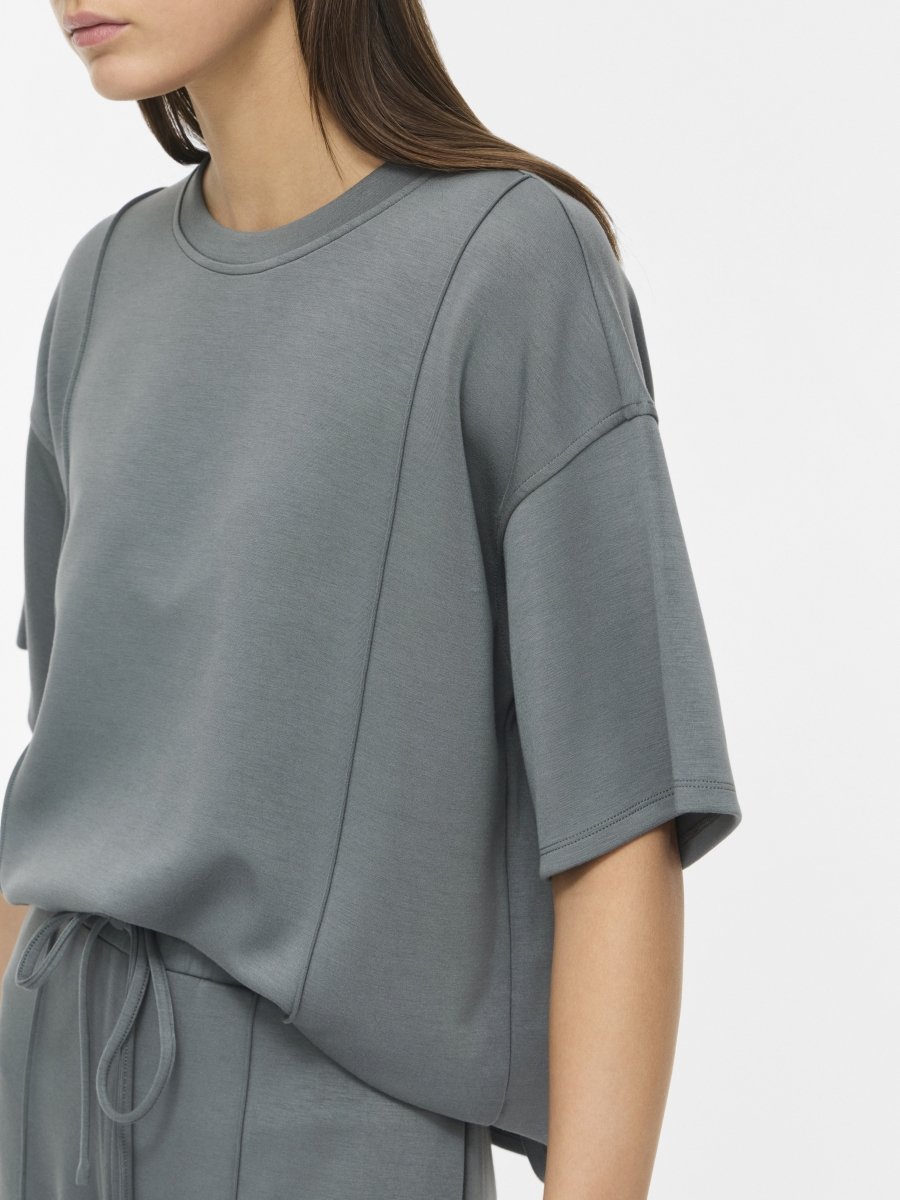 Vila T-Shirt Rundhals 3/4-Arm Sweat Balsam Grün