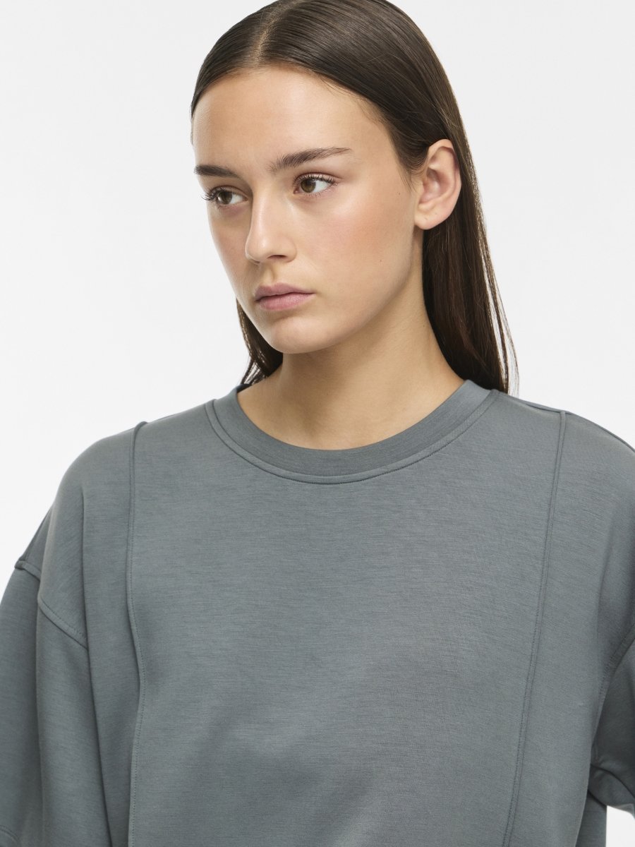 Vila T-Shirt Rundhals 3/4-Arm Sweat Balsam Grün