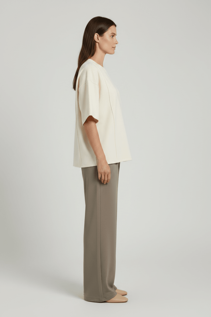 Vila T-Shirt Rundhals 3/4-Arm Sweat Birch