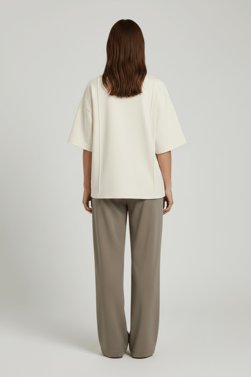 Vila T-Shirt Rundhals 3/4-Arm Sweat Birch