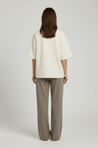 Vila T-Shirt Rundhals 3/4-Arm Sweat Birch