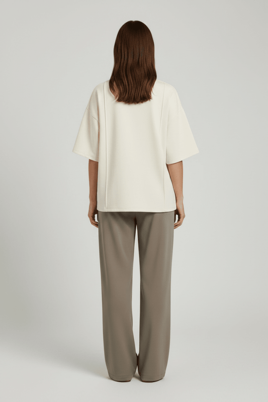 Vila T-Shirt Rundhals 3/4-Arm Sweat Birch