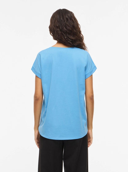 Vila T-Shirt Vidreamers in der Farbe Blue Surf