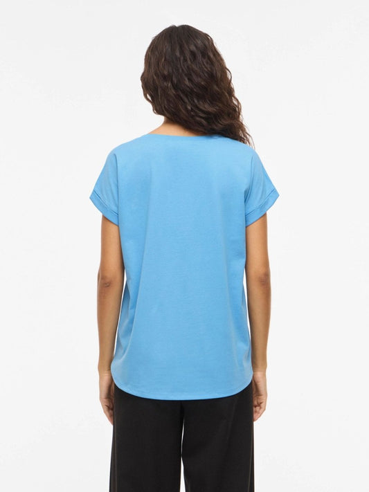 Vila T-Shirt Vidreamers in der Farbe Blue Surf