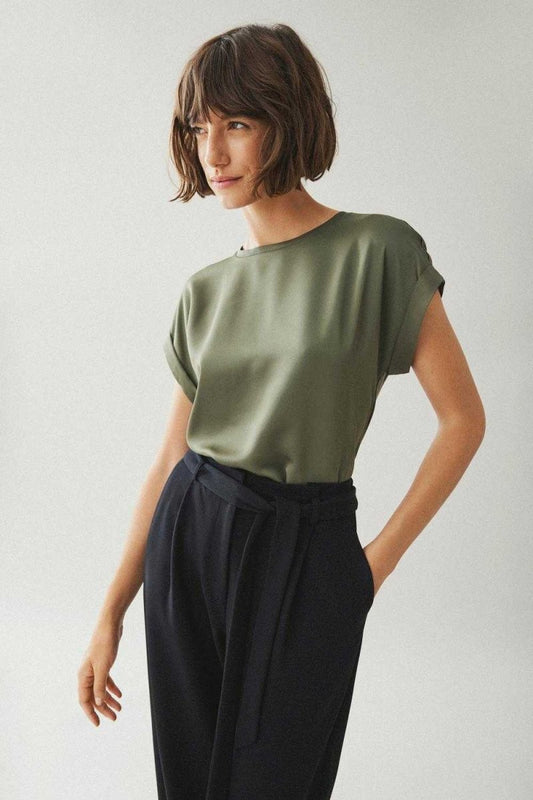 Vila T-Shirt Viellette in der Farbe Dusty Olive