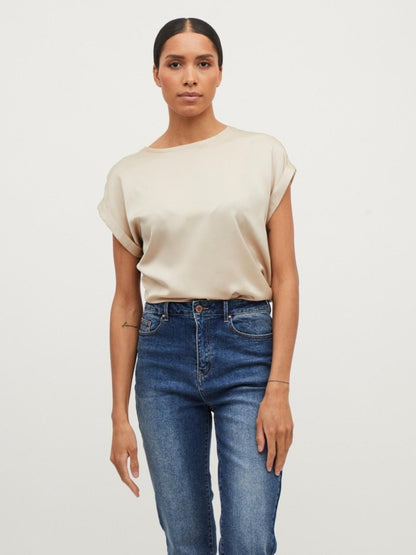 Vila T-shirt Viellette Satin Top