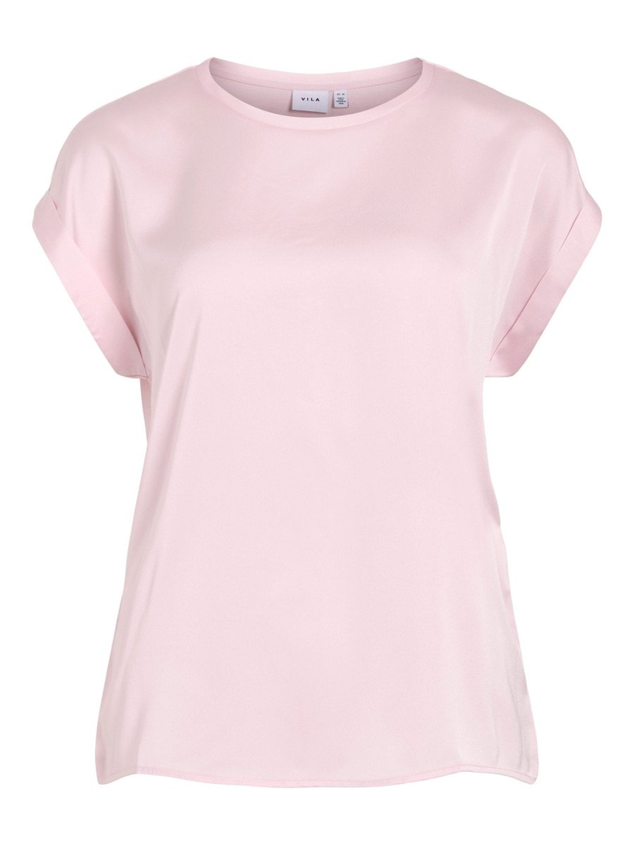 Vila T-shirt Viellette Satin Top in der Farbe Cherry Blossom