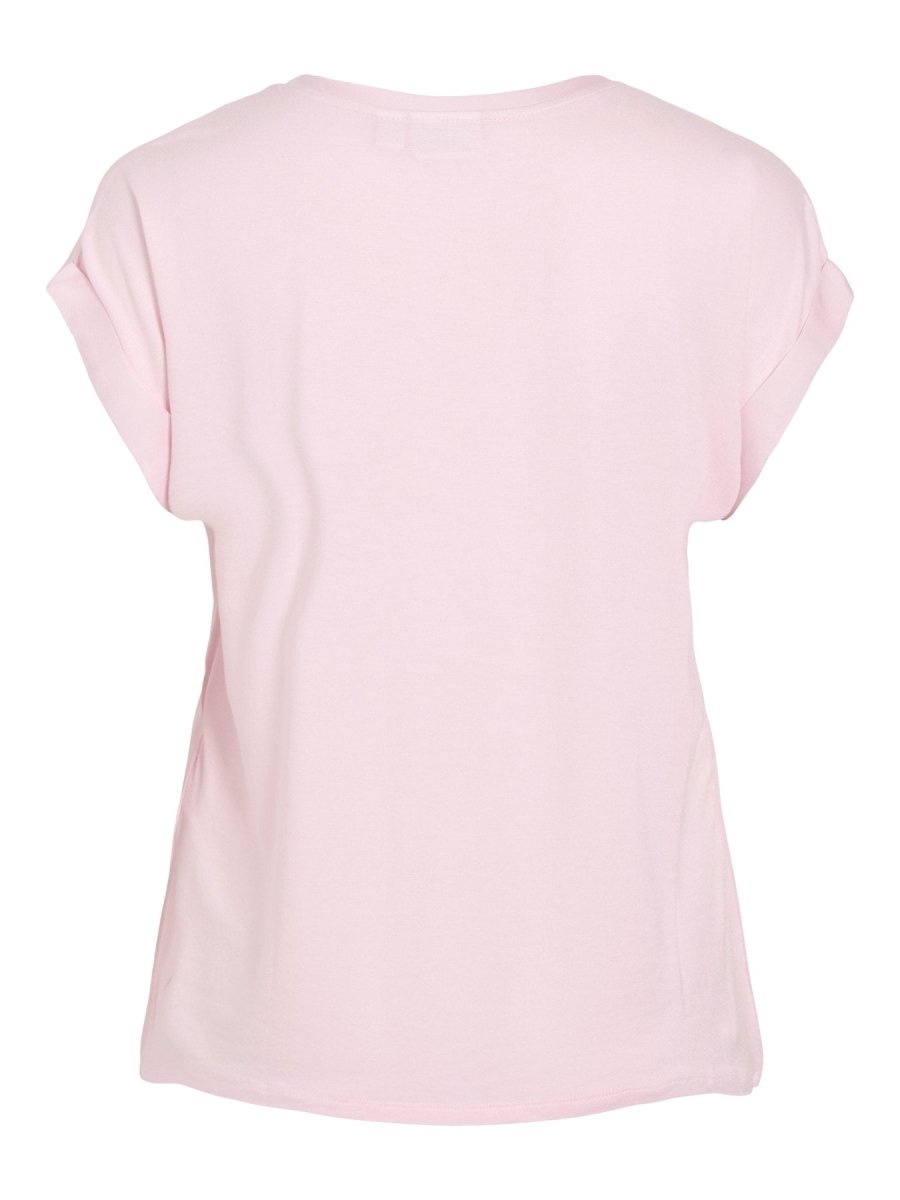 Vila T-shirt Viellette Satin Top in der Farbe Cherry Blossom