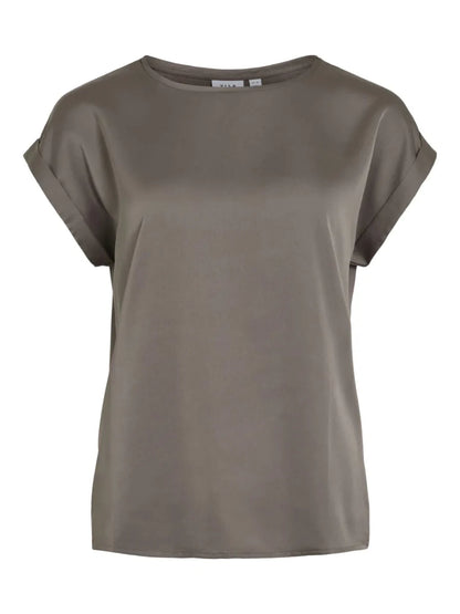 Vila T-shirt Viellette Satin Top in der Farbe Falcon