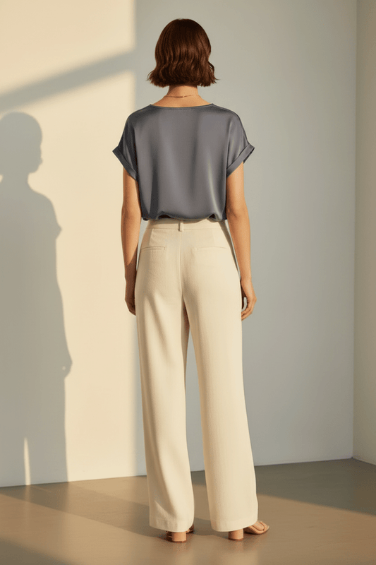 Vila T-shirt Viellette Satin Top Vintage Indigo