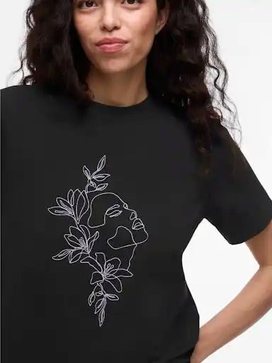 Vila T-Shirt Vinora Black Beauty