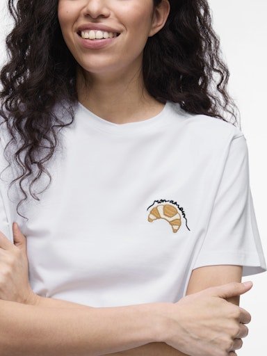 Vila T-Shirt Vinora White Crossaint