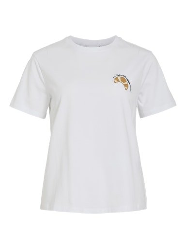 Vila T-Shirt Vinora White Crossaint