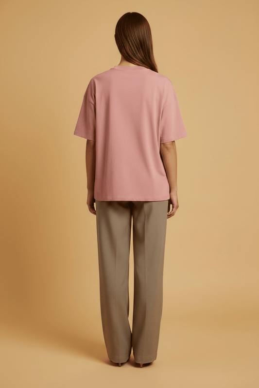 Vila T-Shirt VINORANI PATCH O-NECK S/S T-SHIRT - Mauveglow EMB SNOW WHITE