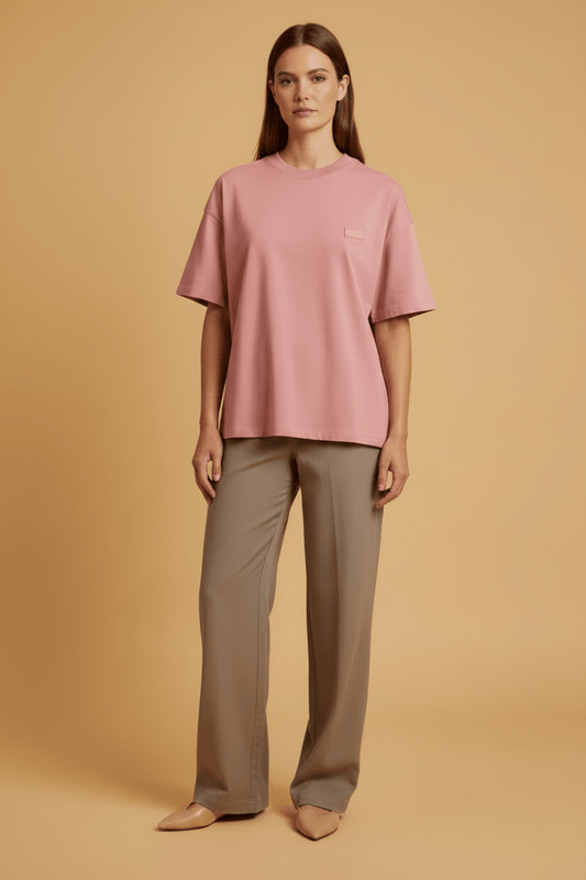 Vila T-Shirt VINORANI PATCH O-NECK S/S T-SHIRT - Mauveglow EMB SNOW WHITE