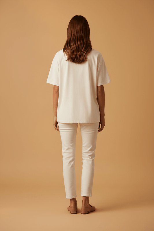Vila T-Shirt VINORANI PATCH O-NECK S/S T-SHIRT - Snow White EMB MAUVEGLOW