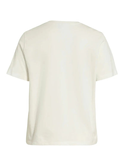 Vila T-Shirt Visybil Balance EMB in der Farbe Snow White