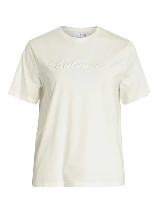 Vila T-Shirt Visybil Balance EMB in der Farbe Snow White