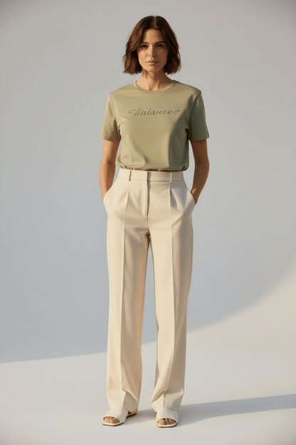 Vila T-Shirt Visybil Balance EMB O-Neck S/S in der Farbe Elm Oliv