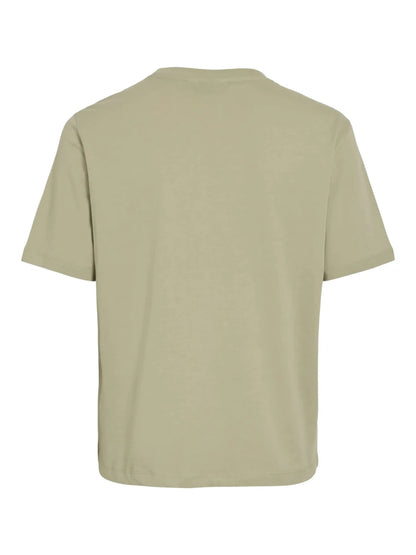 Vila T-Shirt Visybil Balance EMB O - Neck S/S in der Farbe Elm Oliv