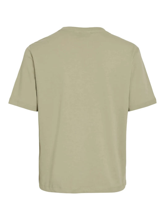 Vila T-Shirt Visybil Balance EMB O - Neck S/S in der Farbe Elm Oliv