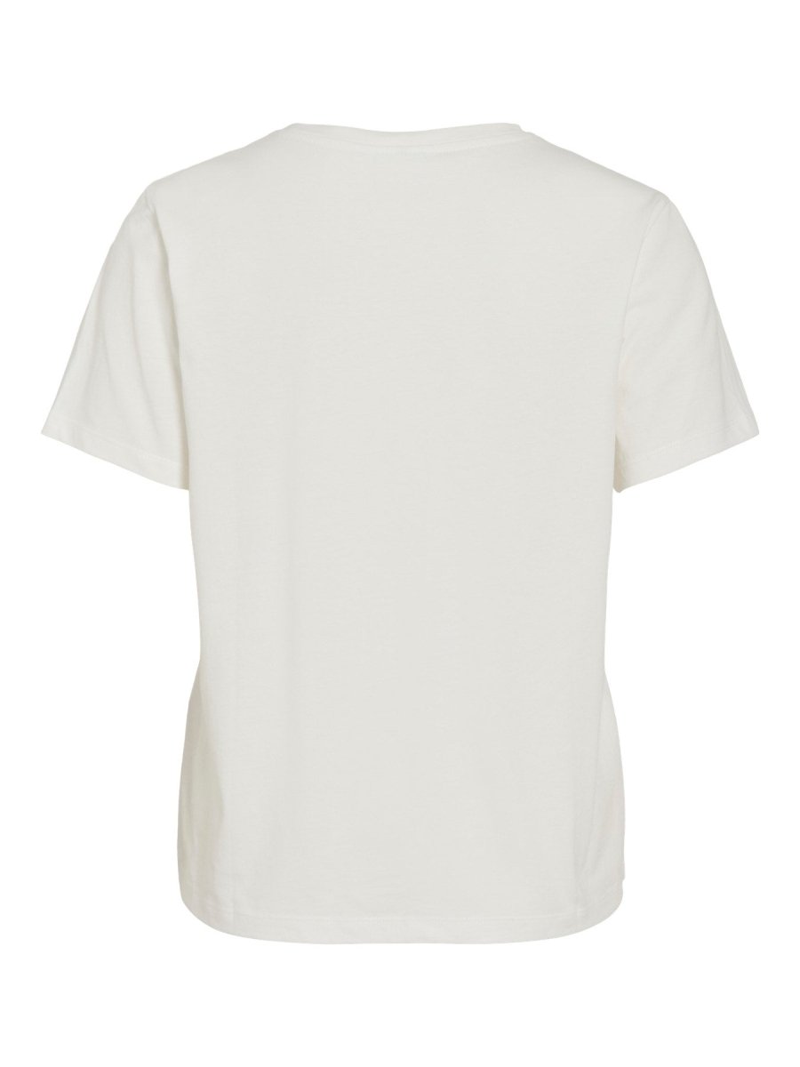 Vila T-Shirt VISYBILLA O-NECK S/S LEMON TOP/PB - Snow White LEMON FIJI FLOWER
