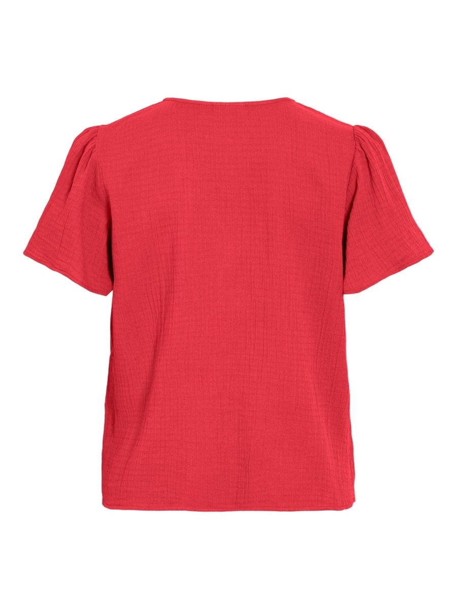 Vila T-Shirts & Tops Hibiscus Vilania V - Neck Kurzarm Det. Top/Vol