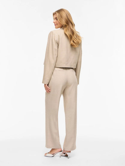 VILA Tailored Trousers VIROSA PANT - Super Light Natural Melange