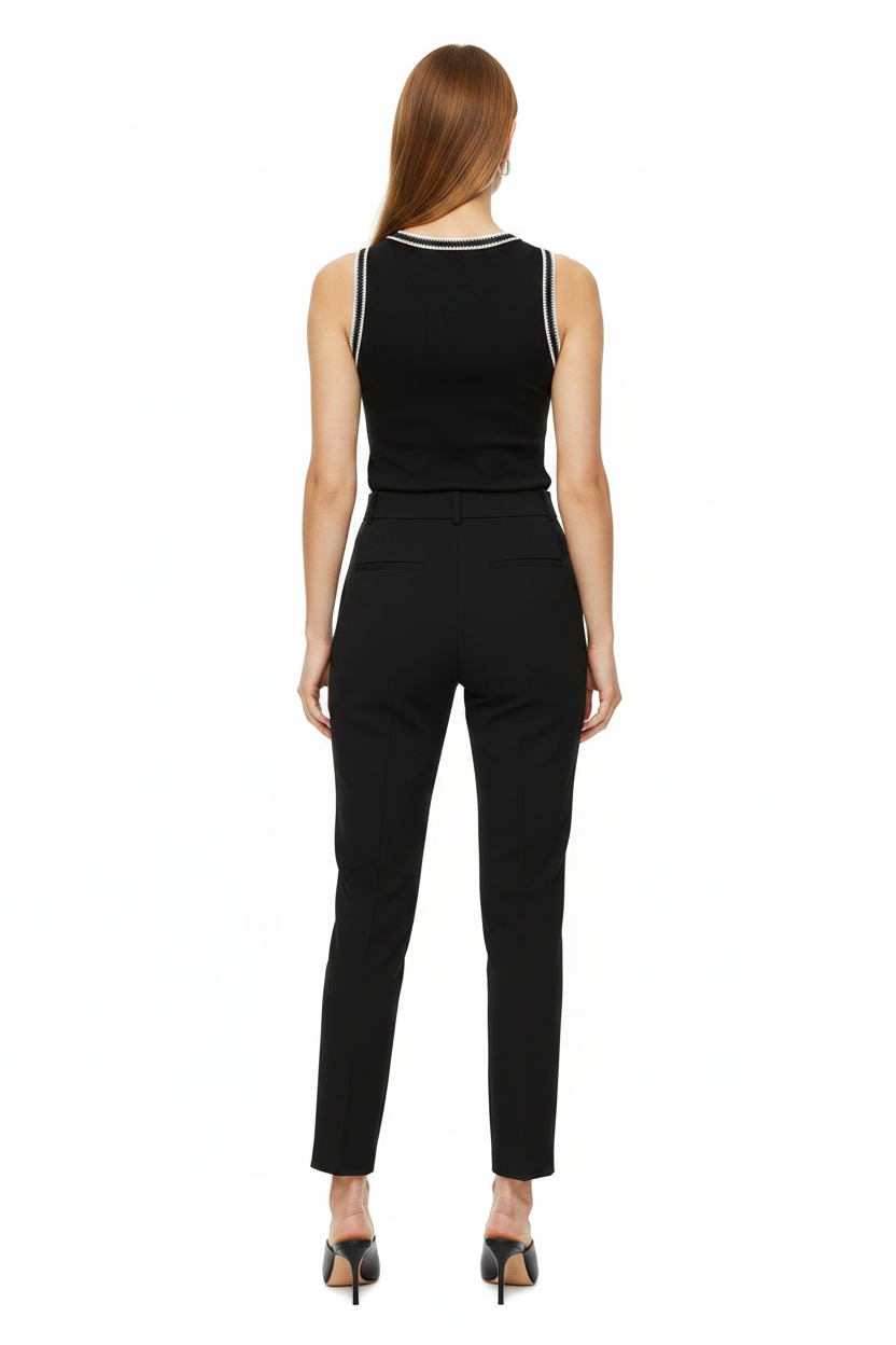 Vila Tank - Top VIMOVANA O - NECK S/L TOP - Black Beauty BIRCH + BLACK BEAUTY