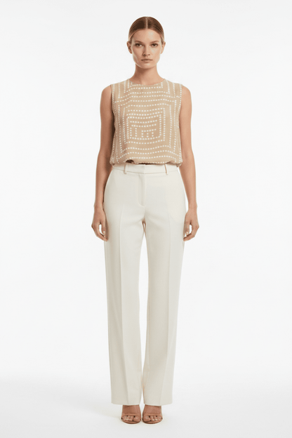 Vila Tanktop Vifrelli Kleo O - Neck Short Top - Travertine Birch Dots