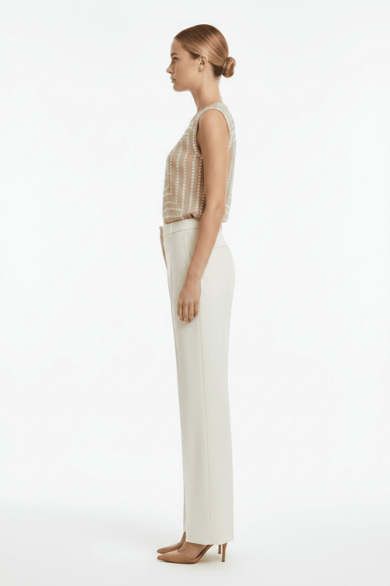 Vila Tanktop Vifrelli Kleo O - Neck Short Top - Travertine Birch Dots