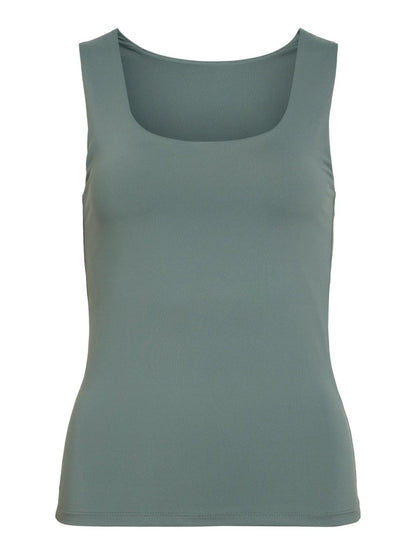 Vila Tanktop VIKENZA U - NECK S/L TANK TOP REV in Balsam Green
