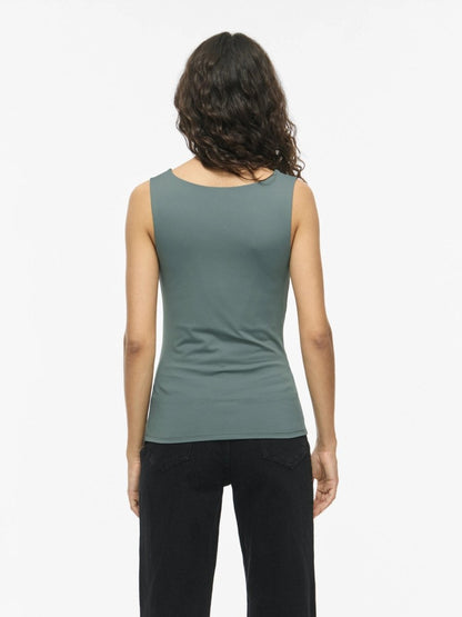 Vila Tanktop VIKENZA U - NECK S/L TANK TOP REV in Balsam Green