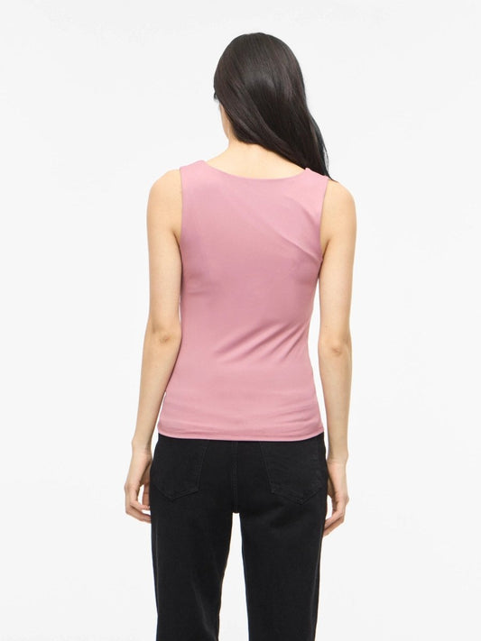 Vila Tanktop VIKENZA U - NECK S/L TANK TOP REV in Nostalgia Rose