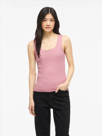 Vila Tanktop VIKENZA U - NECK S/L TANK TOP REV in Nostalgia Rose