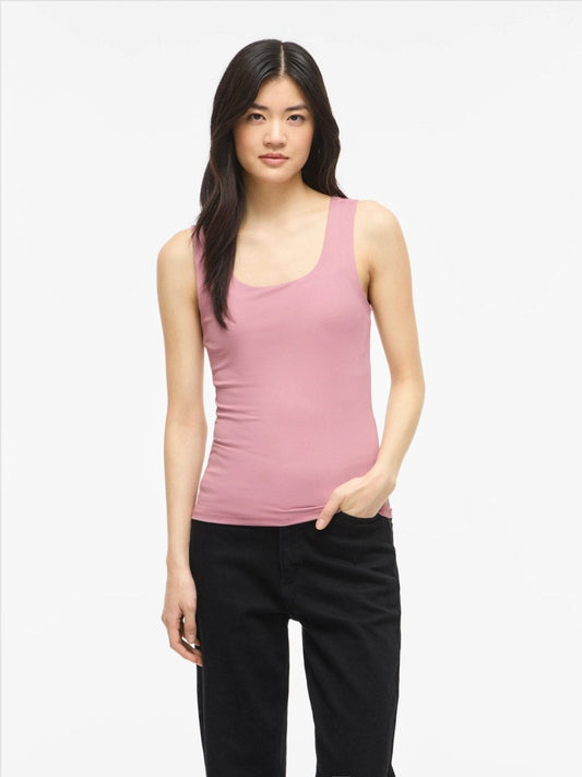 Vila Tanktop VIKENZA U - NECK S/L TANK TOP REV in Nostalgia Rose