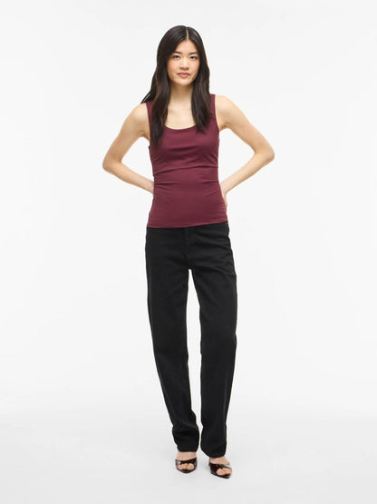Vila Tanktop VIKENZA U - NECK S/L TANK TOP REV in Port Royale